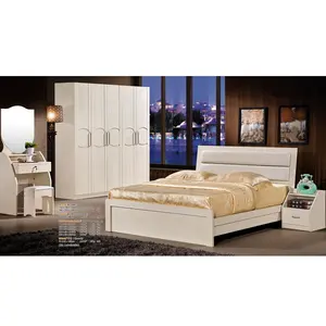 Yatak odası mobilyası özel basit ışık lüks tasarım ahşap yatak kurulu çift yatak satış