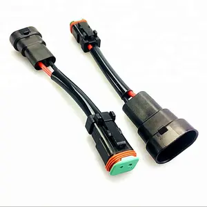 H11 9005 to Deutsch 2 pin DT06-2S-E004 connector custom fog light heavy duty wiring harness for LED Pod Lights