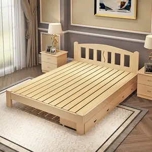 어린이 침대 단단한 나무 침대 더블 작은 침대