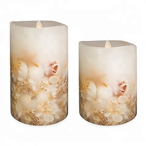 Vacaciones decoración de Navidad 3D flameless real mar <span class=keywords><strong>shell</strong></span> dentro parpadeo led velas - Product Image 5