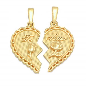 Joyería DE PLATA 925, collar con colgante de flor rosa con sello de moneda de corazones rotos, joyería de plata de - Product Image 4
