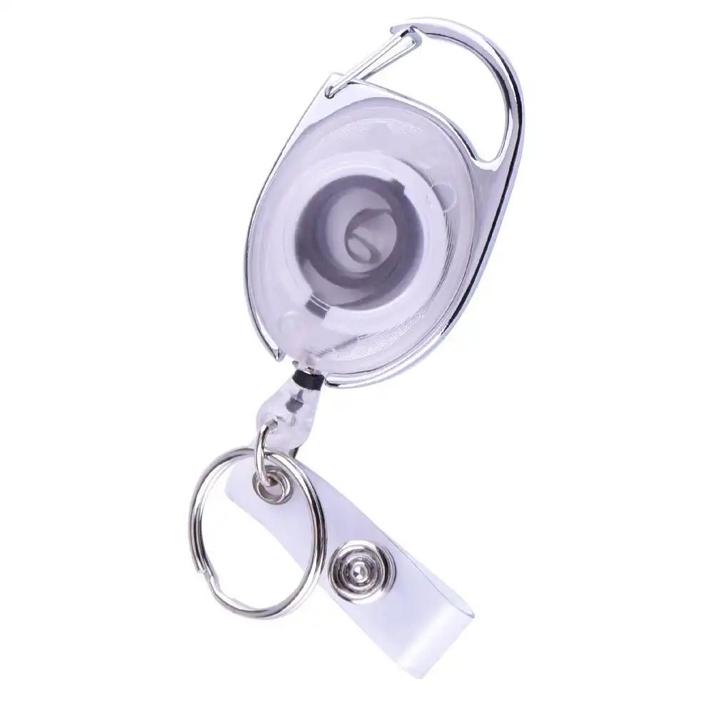 Chaveiro de plástico retrátil, porta-chaves yoyo com carretel de emblema