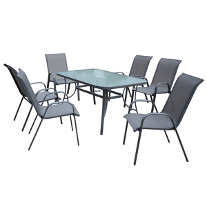 Meubles de maison 6 chaises <span class=keywords><strong>table</strong></span> à manger <span class=keywords><strong>et</strong></span> chaises en verre trempé <span class=keywords><strong>table</strong></span> à manger pour le restaurant - Product Image 1