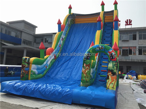 Château gonflable vert simple voie, type populaire <span class=keywords><strong>de</strong></span> haute qualité, glisseur <span class=keywords><strong>de</strong></span> <span class=keywords><strong>zoo</strong></span> pour enfants, avec impression complète - Product Image 4