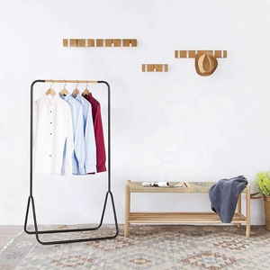 Áo Khoác Giá Nặng Quần Áo Đường Sắt Đứng Khung Kim Loại Đen - Product Image 4