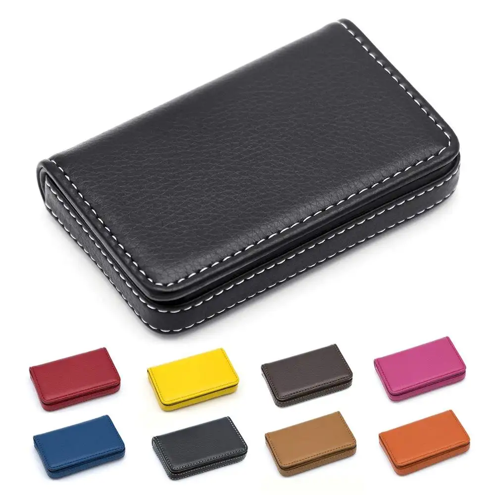 Leather Business Card Holder Case for Men or WomenPocket Credit Name Card Case Holder with Magnetic Shut