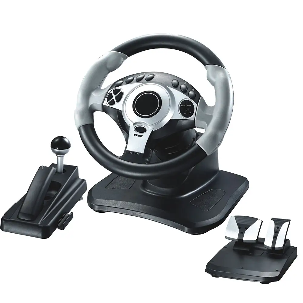 Hot sell 3 in 1 video gaming steering Vibrational Racing Game Wheel For PS2 PS3 PC