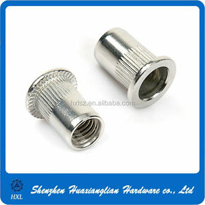 Remache de acero inoxidable y acero al carbono, <span class=keywords><strong>rosca</strong></span> interna m4 m6, cabeza plana, tuerca moleteada - Product Image 6