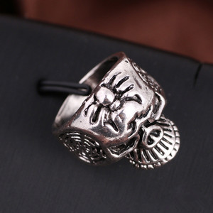 Tamaño 7-11 moda punk retro plateado escorpión esqueleto cabeza del cráneo del anillo - Product Image 3