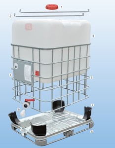 Kullanılan 1000L IBC tankı korumalı plastik depo kimyasal gıda su - Product Image 6