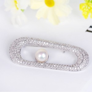 LUOTEEMI-Clip de papel para boda, ramo de novia de cristal, diamantes de imitación, Circonia cúbica, oro blanco, estilo coreano, venta al por mayor - Product Image 3