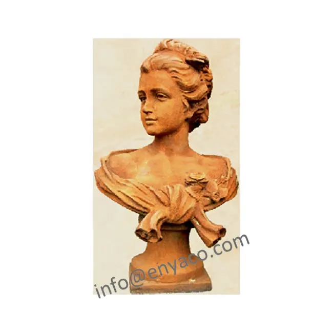 उद्यान कच्चा लोहा रोमन बस्ट महिला मूर्तिकला प्रतिमा, प्राचीन नग्न लेडी मूर्तिकला महिला आउटडोर