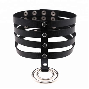 महिलाओं आदमी गोथिक सेक्सी चमड़े अवस्र्द्ध O'ring Submissive कॉलर - Product Image 2