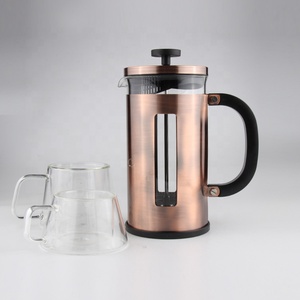 Borosilecate Caraffa di Vetro Del Tuffatore Bronzo Stampa Francese Con <span class=keywords><strong>Due</strong></span> Filtri E Tazza di Caffè - Product Image 2