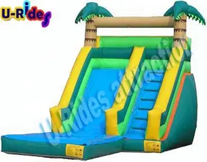 Fábrica barato inflável salto bouncer flutuante água slide água jogo inflável slide com piscina à venda