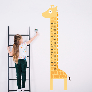 2019 new design pretty giraffe pattern kids height measurement chart removable height measurement wall sticker