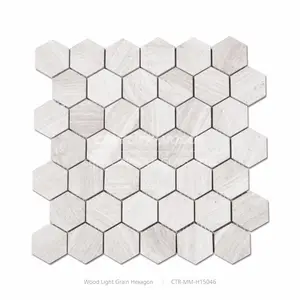 Phòng Tắm Tầng Hexagon Mosaic Tile Marble Được Sử Dụng Phổ Biến Cho Hoa Kỳ