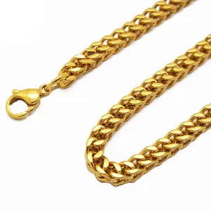 古巴男士hiphop饰品链条批发金色厚不锈钢长大块项链