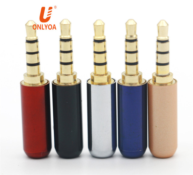 3.5mm Plug 3/4 Pole 3.5mm Headphone Audio Jack Adapter Gold Plated 3.5MM Stereo Plug