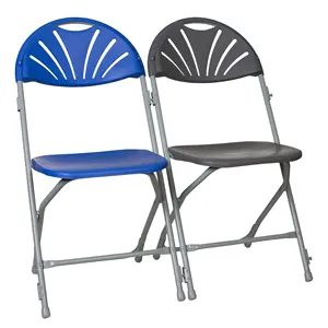 Red Fan Back Moon Metal Folding Chair for Outdoor Events