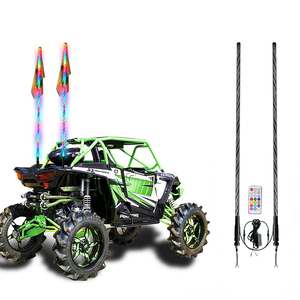 Fouet d'antenne LED avec drapeau de sable pour vtt UTV, Polaris RZR Quad, Buggy et camion, pouces - Product Image 4