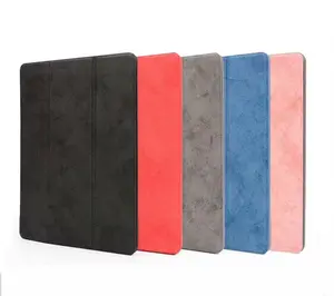 Casing Tablet Kulit Lipat Anti Keringat, Casing Penutup Tablet Baru Anti Keringat, untuk iPad Pro 12.9, Casing Ajaib dengan Tempat Pensil untuk iPad