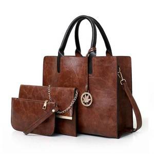 Sac à main en cuir pour femmes, lot de 3 pièces, grand fourre-tout, à bandoulière, sacoche, nouvelle collection 2020