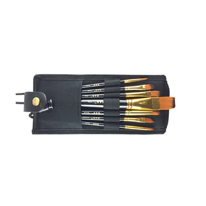 Ensemble de pinceaux pour peinture acrylique, 7 pièces, avec manche en bois, pour cheveux en nylon <span class=keywords><strong>noir</strong></span>, peinture artistique - Product Image 1