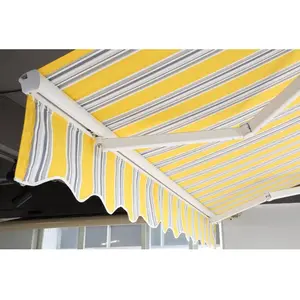 中国高品质抗风遮阳电动铝折叠臂伸缩式遮阳篷