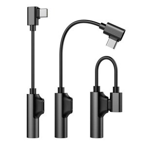 सही कोण यूएसबी प्रकार सी 3.5mm महिला औक्स ऑडियो चार्ज करने के लिए केबल एडाप्टर फोन्स यूएसबी सी कनवर्टर - Product Image 2