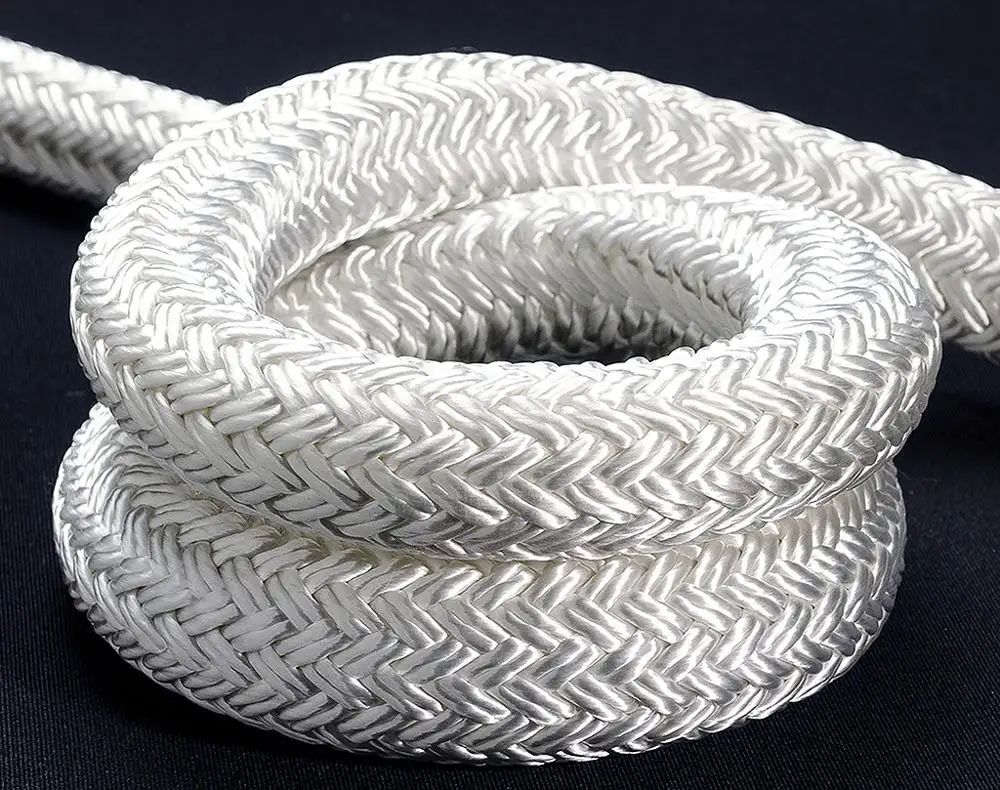 Nylon double braided dock line rope in customized size for marine