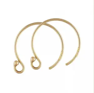 Boucles d'oreilles avec crochets en or 14k, bijoux français, vente en gros, pièces