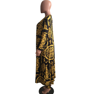 Moda Hotsale elegante abito lungo stampato cappotto <span class=keywords><strong>e</strong></span> Leggings Set due pezzi - Product Image 5
