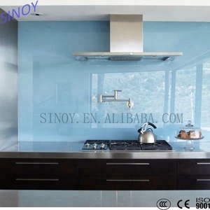 Facile <span class=keywords><strong>De</strong></span> Nettoyage Dosseret Laqué Flottant En Verre pour <span class=keywords><strong>la</strong></span> Cuisine Décoration avec Double Peint - Product Image 3