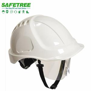 Ningbo Safetree Alat Pelindung Industri Helm Safety dengan Goggle Pendaftaran CE EN397 & ANSI Z89.1 Standar