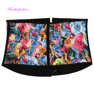 NANBIN kalite kısa korse renkli çiçekler Shapewear alt karın kontrolü ile kısa geri çelik kemik bel Cincher eğitmen - Product Image 5