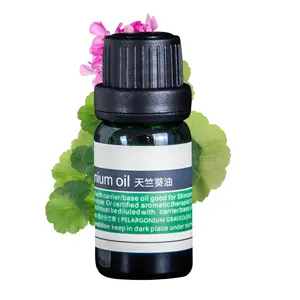 OEM orgánico puro Aroma Pelargonium Graveolens de aceite esencial aceite de geranio Rosa esencia aceite esencial de geranio