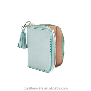 Cute Women Pink ICED Wax Cow Leather <b>Wallet</b> with Tassel - Product Image 6