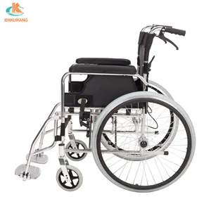 Aluminum Alloy Manual Portable Folding Wheelchair For Disabled Persons Home