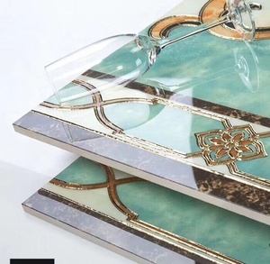 Azulejos de Porcelana Pulida para Bordes de Paredes, para Uso en Interiores de Villas, con Detalles en Ladrillo Refractario - Product Image 1