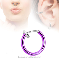 Faux Piercing en acier chirurgical, bijoux pour le nez, boucles pour cartilage de mamelon, 1 pièce