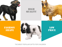 Petit ensemble de jouets pour chiens en plastique solide, modèle d'animaux en caoutchouc variés