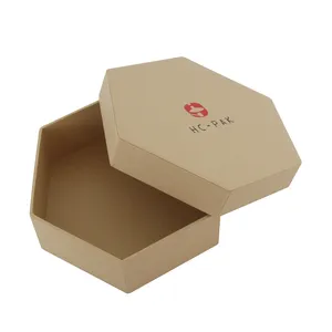 도매 사용자 정의 재활용 작은 육각 크래프트 선물 종이 상자 종이 포장 상자