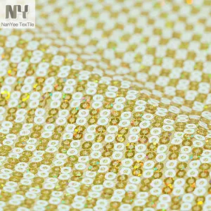 Nanyee Textil Micro 2mm Verriegelung Flache Pailletten Stoff