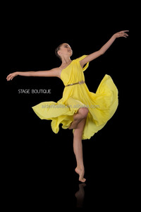 Pulido amarillo vestido lírico estilo griego traje de la danza - Product Image 4