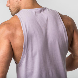 Débardeur de gymnastique coupe profonde coupe ajustée pour hommes été <span class=keywords><strong>sans</strong></span> manches coton Spandex Stringer débardeur respirant - Product Image 4