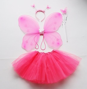 Falda Tutú al por Mayor de Color Sólido Directamente de Fábrica, Tutú Rosa Claro para Niña <span class=keywords><strong>con</strong></span> Alas de Mariposa, Importado de China - Product Image 4