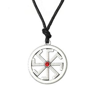 Ciondolo in peltro GX098 con ruota girevole del solstizio di Kolovrat, collana slava con swastika - Product Image 1