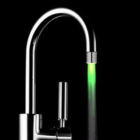 Robinet de Douche LED YenvQee Ioniseur 3 Couleurs RGB Lumineux Sans Batterie avec Capteur de Température Automatique pour la Maison