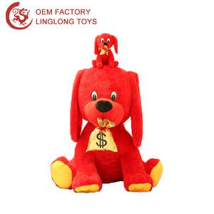 Benutzer definierte Logo Satin Stoff Hunde puppe stehend Doggy für Neujahr Plüsch Blumenmuster Hundes pielzeug - Product Image 2